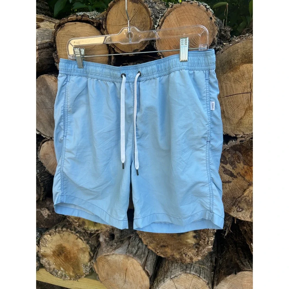 Onia Charles Swim trunks Men  Light Blue Drawstring Quiet luxury Coastal Resort